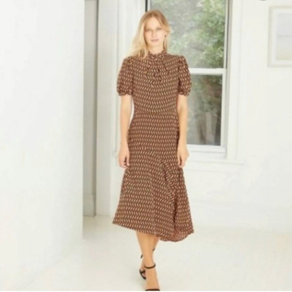 Asymmetrical, trellis Target Dress